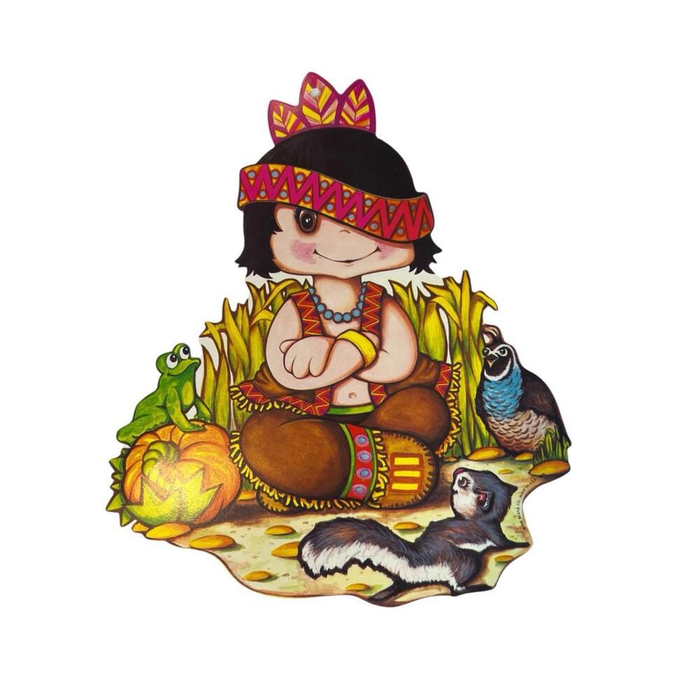 Vintage‎ 1978 Beistle Native American Fall Die Cut Decoration 11” Wall Art